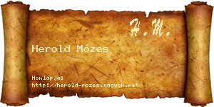 Herold Mózes névjegykártya